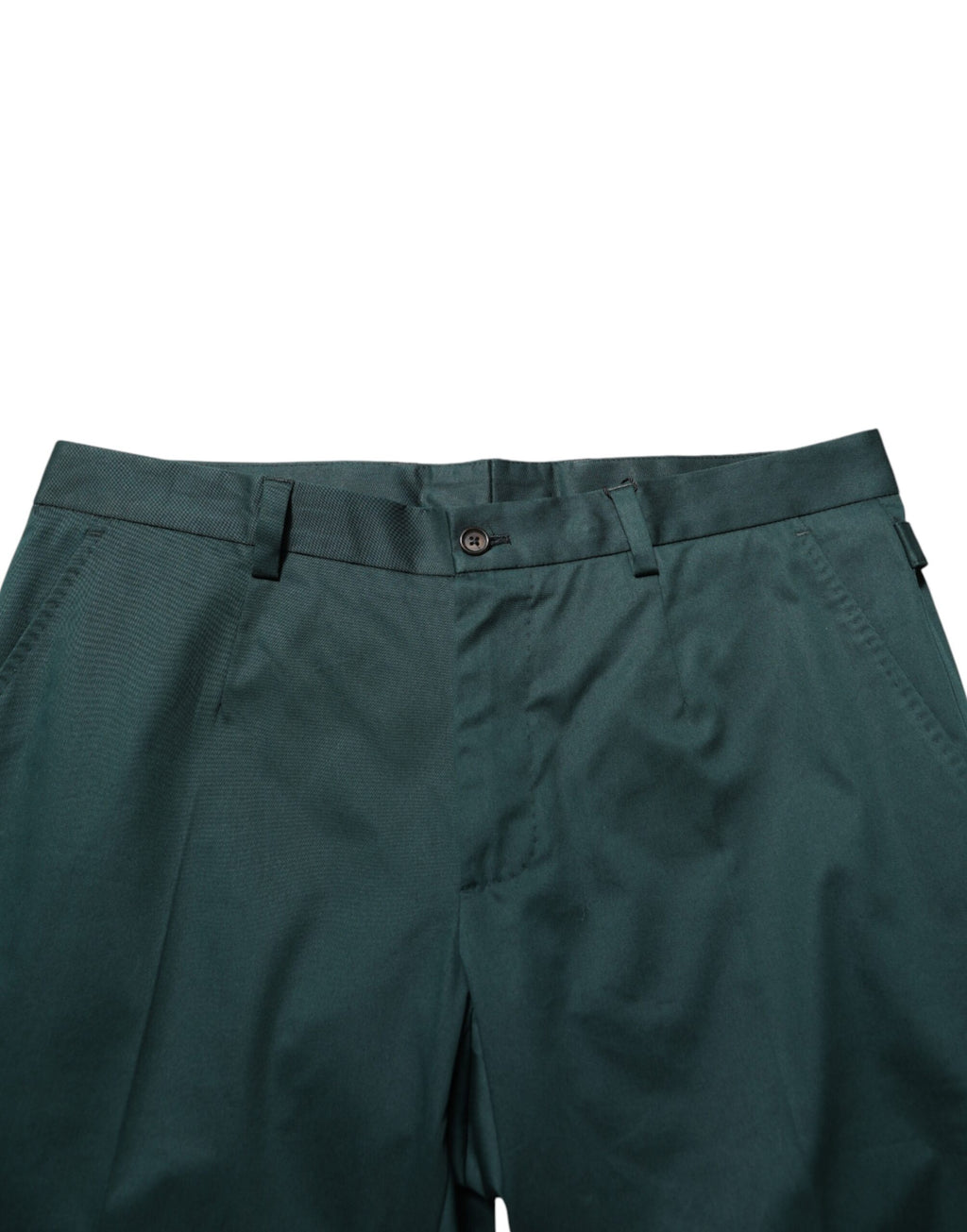 Pantalon formel en coton vert de Dolce & Gabbana pour homme, pantalon élégant pour occasions spéciales.