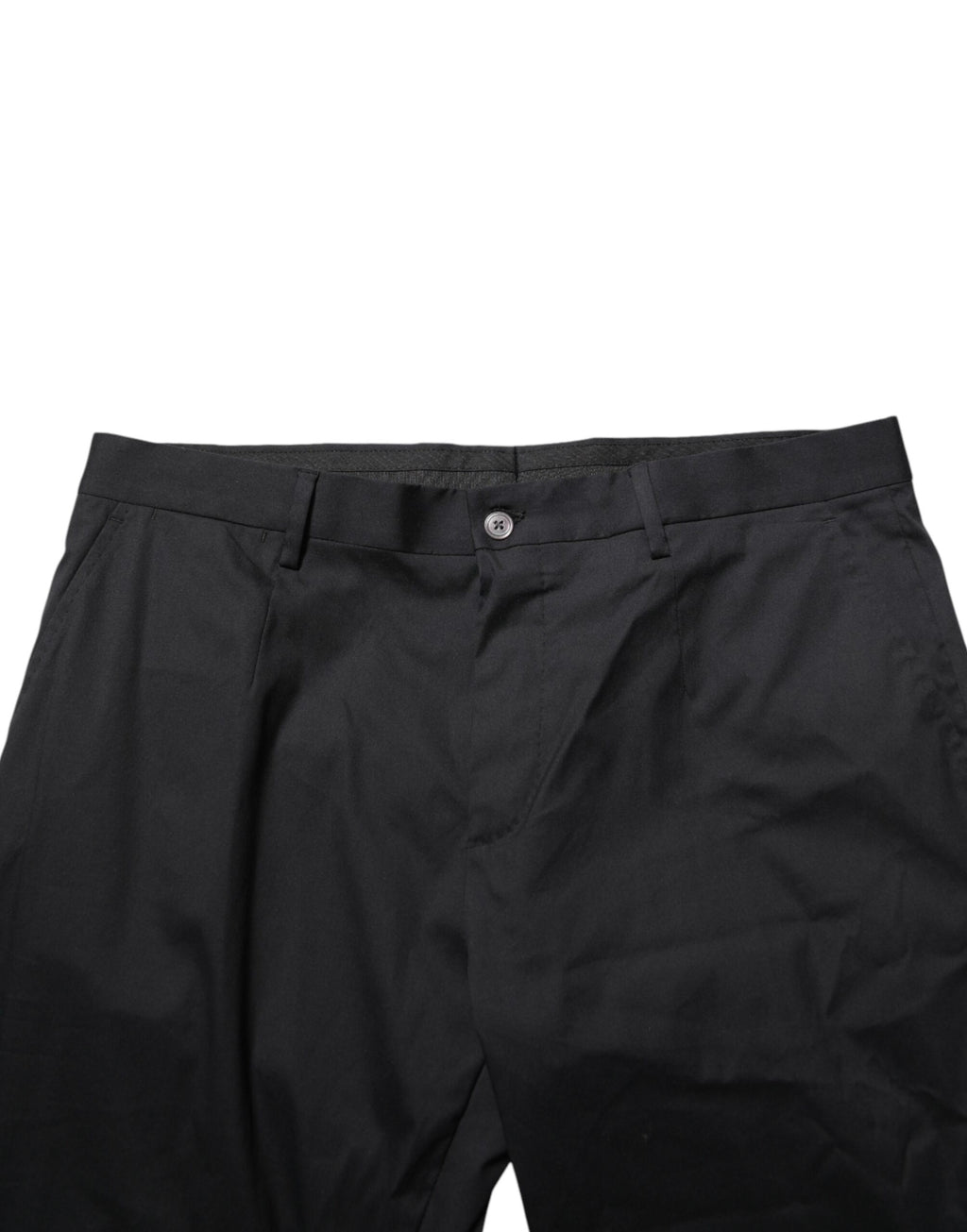 Pantalon formel en coton noir Dolce & Gabbana pour homme, pantalon élégant et classique avec une coupe ajustée.
