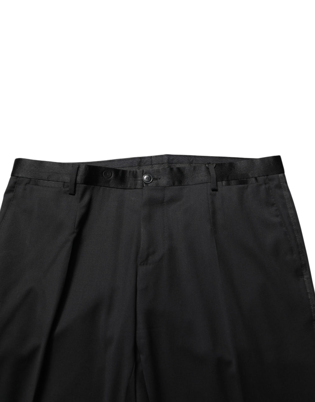Pantalon homme Dolce & Gabbana en laine noire pour dress code formel, style élégant et sophistiqué.