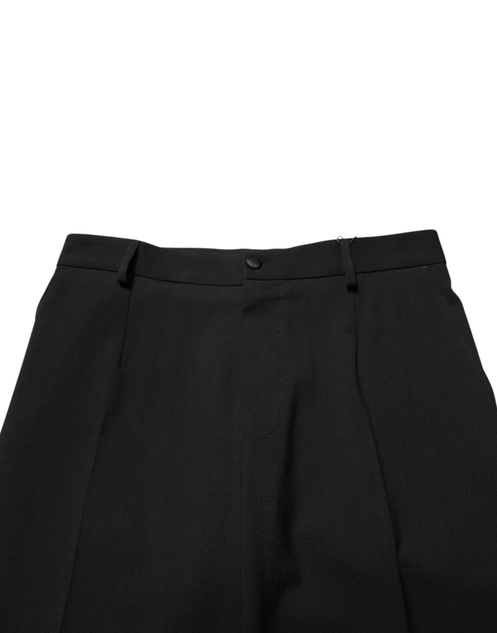 Pantalon formel noir en laine Dolce & Gabbana pour homme, pantalon élégant avec coupe classique et détails sophistiqués.