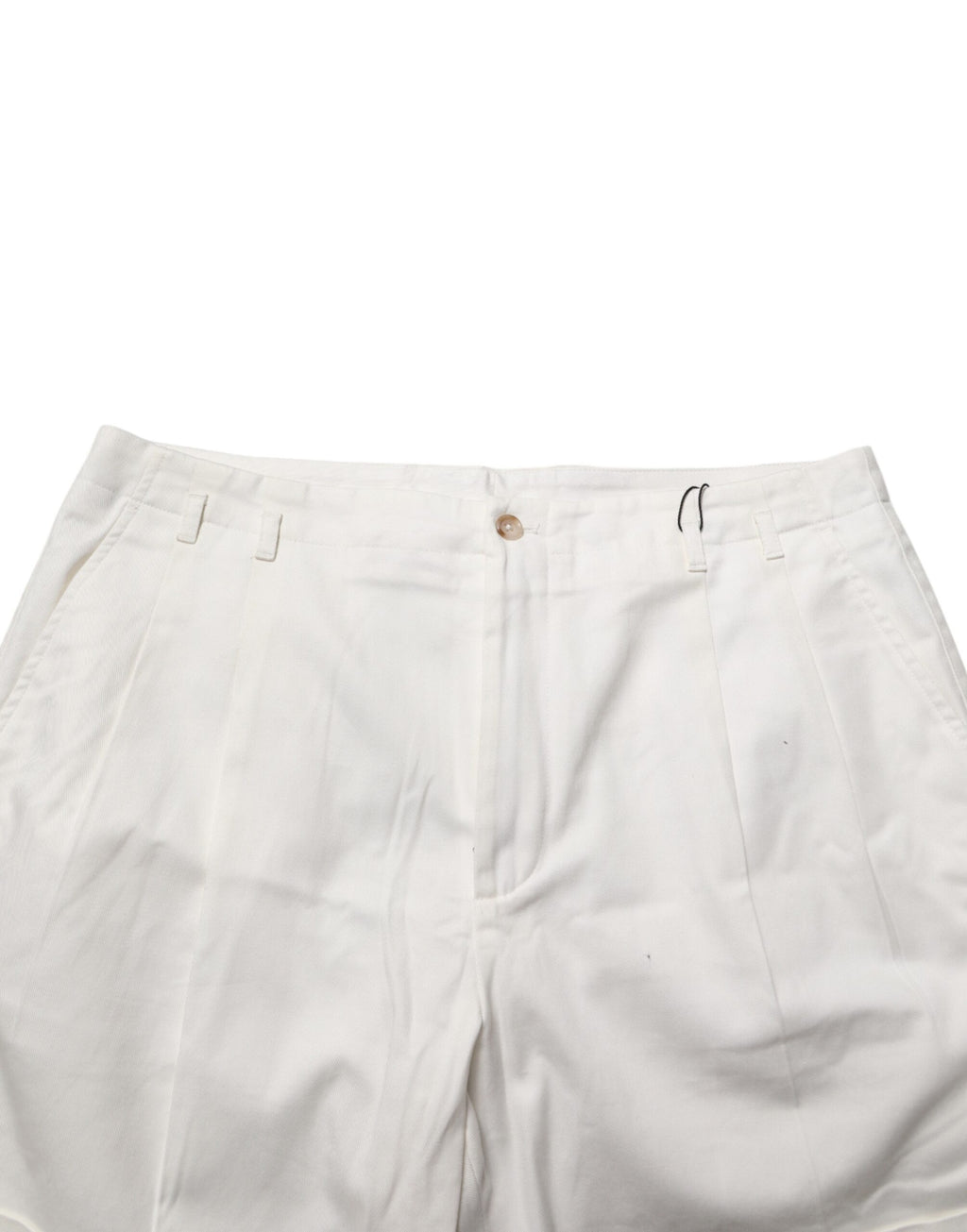 Shorts bermuda pour homme en coton blanc de Dolce & Gabbana, taille mi-haute, mode décontractée et élégante.