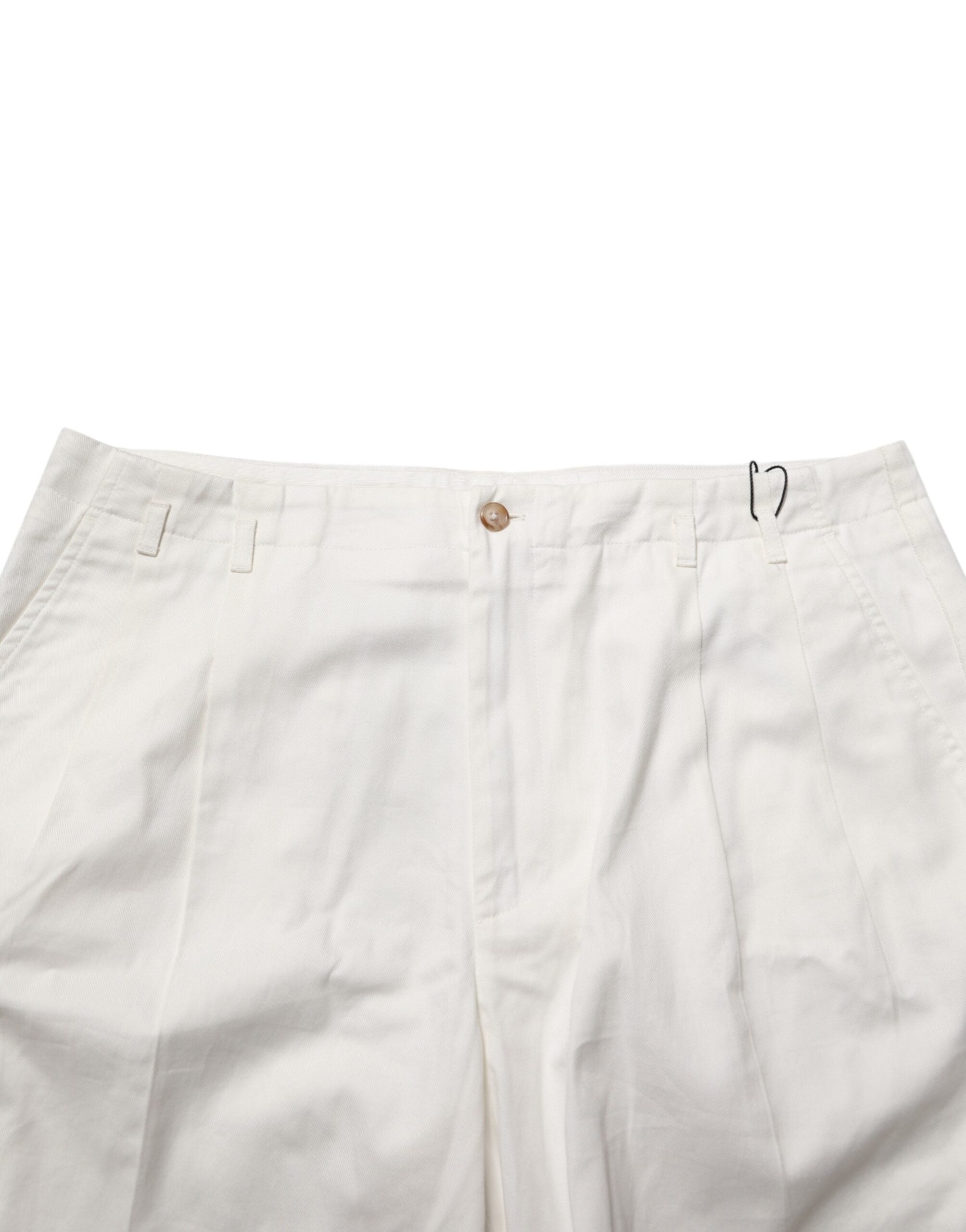 Shorts bermuda en coton blanc pour homme de Dolce & Gabbana, taille mi-haute, style décontracté et élégant.