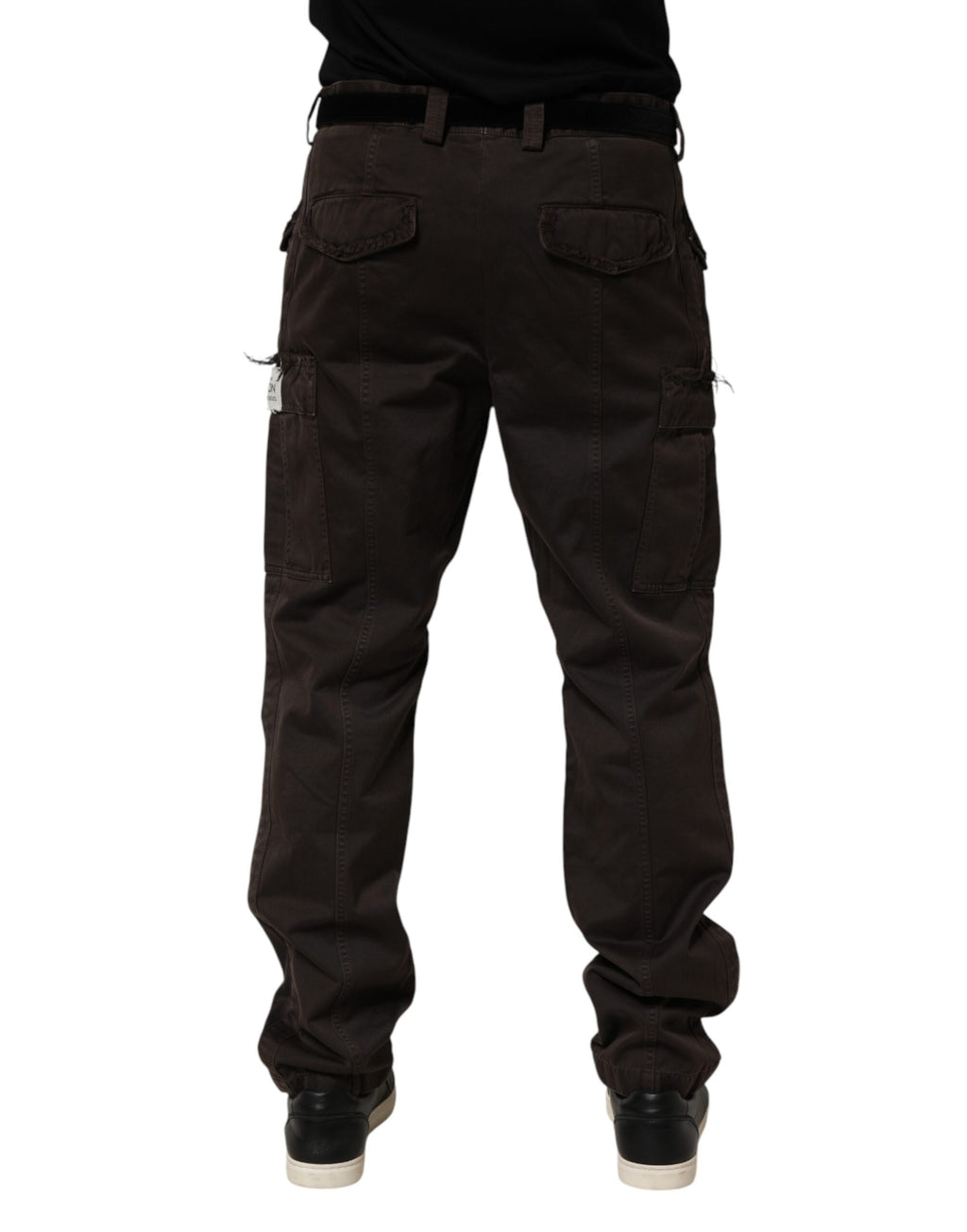 Pantalon cargo pour homme en coton marron de la collection Re-Edition de Dolce & Gabbana, style décontracté et tendance.