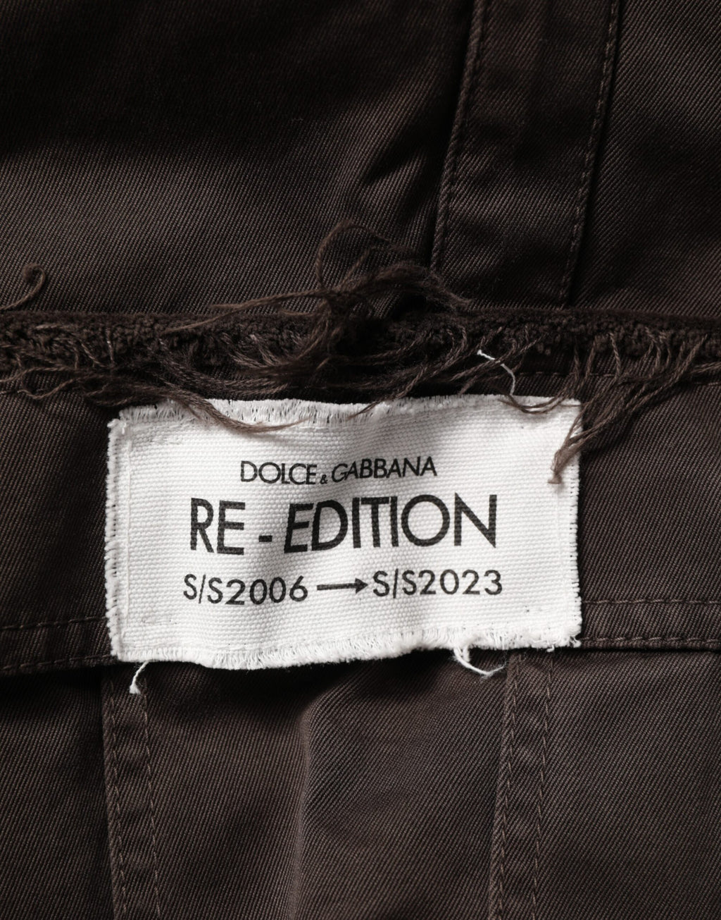 Pantalon cargo pour homme en coton marron de la collection Dolce & Gabbana Re-Edition, style décontracté et tendance.