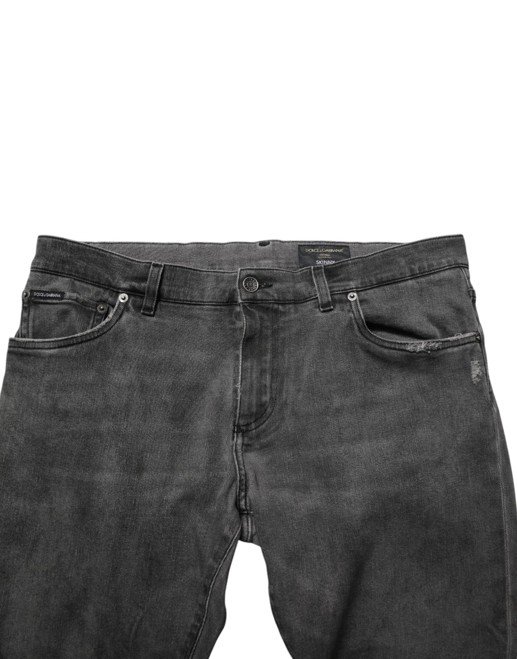 Jeans slim en coton gris foncé de Dolce & Gabbana pour homme, coupe ajustée et détails classiques en denim.