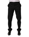 Pantalon homme Dolce & Gabbana noir à rayures formel, pantalon élégant pour occasion spéciale, tissu de qualité.