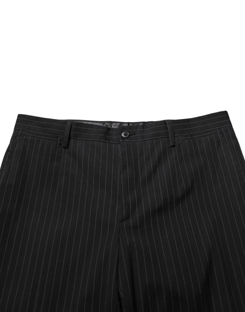 Pantalon homme formel noir à rayures Dolce & Gabbana, pantalon élégant pour occasion spéciale, tissu de qualité.