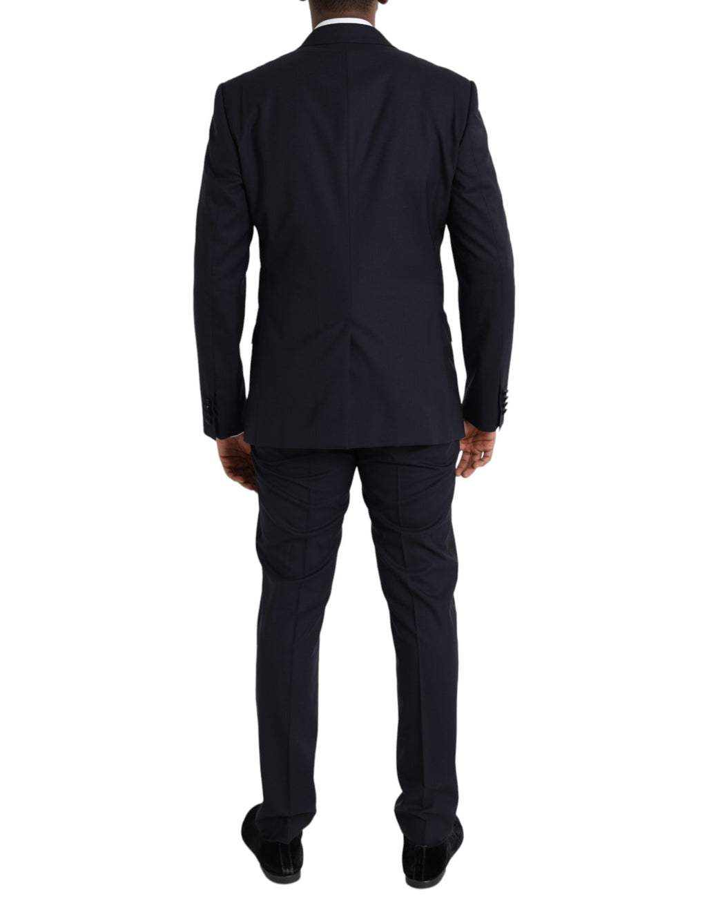 Costume homme en laine bleue Dolce & Gabbana MARTINI 3 pièces avec un bouton, élégant et sophistiqué.