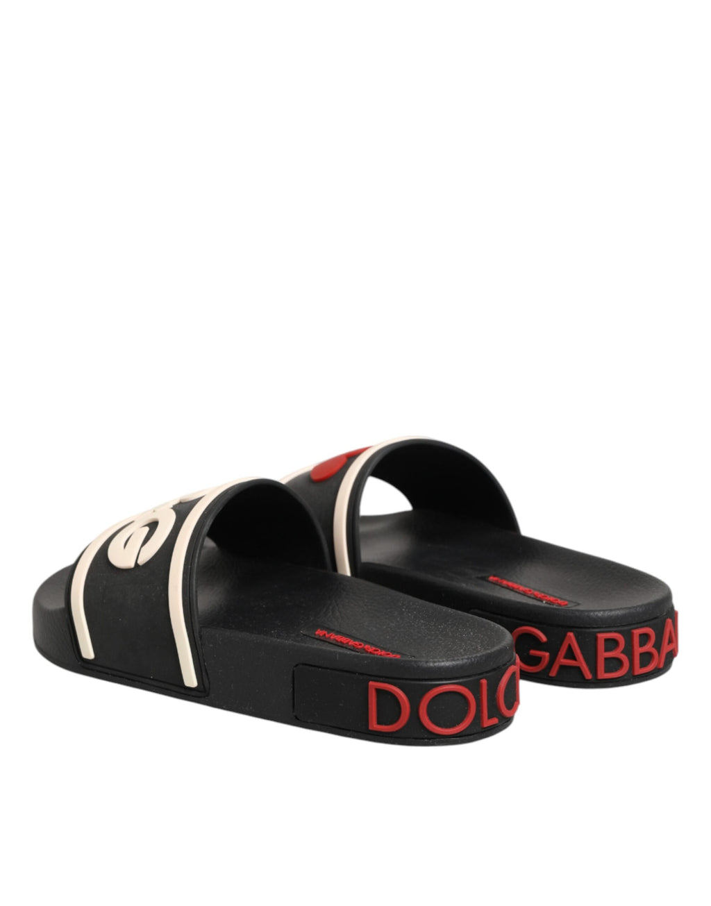 Sandales en caoutchouc noires Dolce & Gabbana pour la plage, chaussures de bain élégantes et confortables.