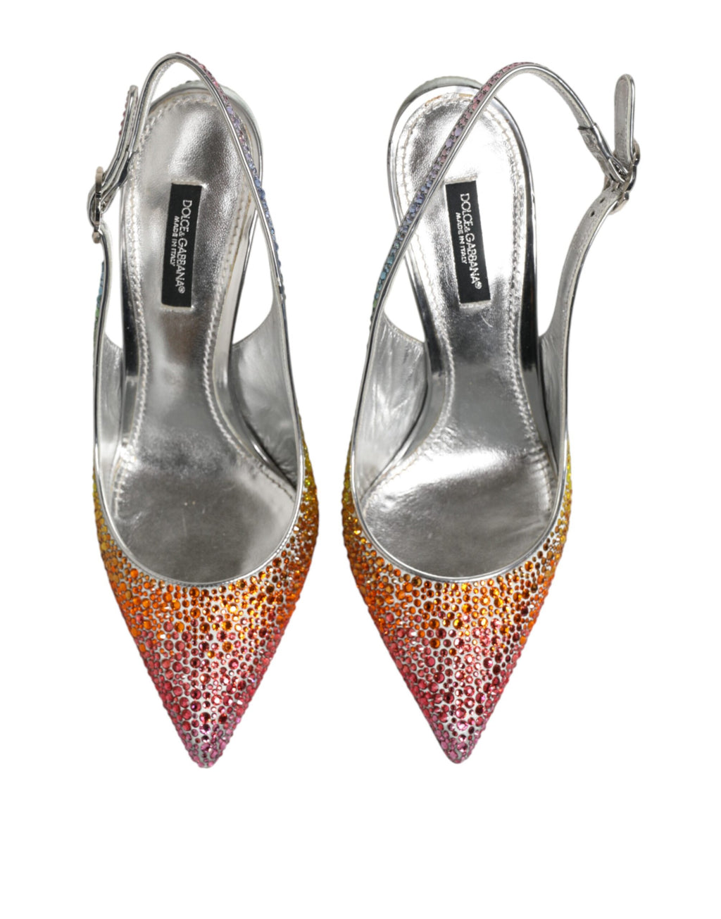 Chaussures Dolce & Gabbana à talons avec brides en sequins multicolores et design élégant.