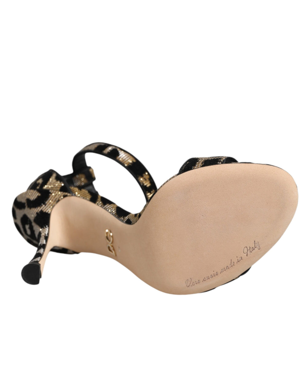 Sandales à talons Dolce & Gabbana ornées de léopard et bride à la cheville, chaussures élégantes en cuir pour femmes.