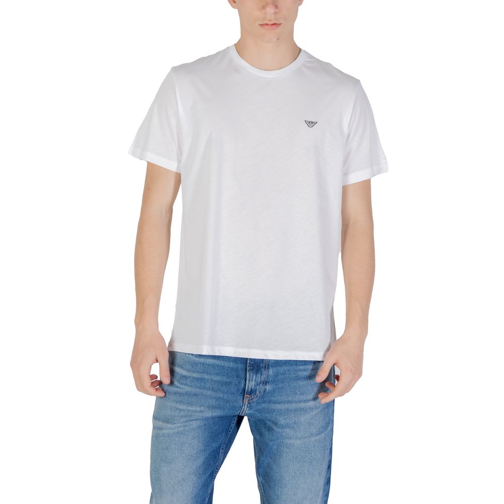 T-shirt blanc en coton de la marque Emporio Armani Underwear, vêtement confortable et élégant pour homme.