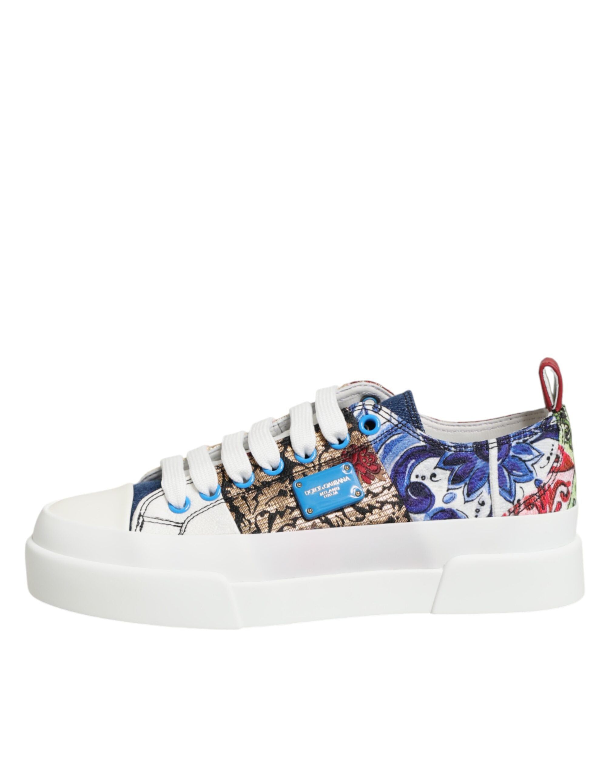 Chaussures Sneakers basses Dolce & Gabbana à patchwork multicolore, style décontracté et tendance.