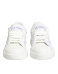 Chaussures basses Dolce & Gabbana en mesh blanc avec inserts, sneakers élégants pour un style décontracté.