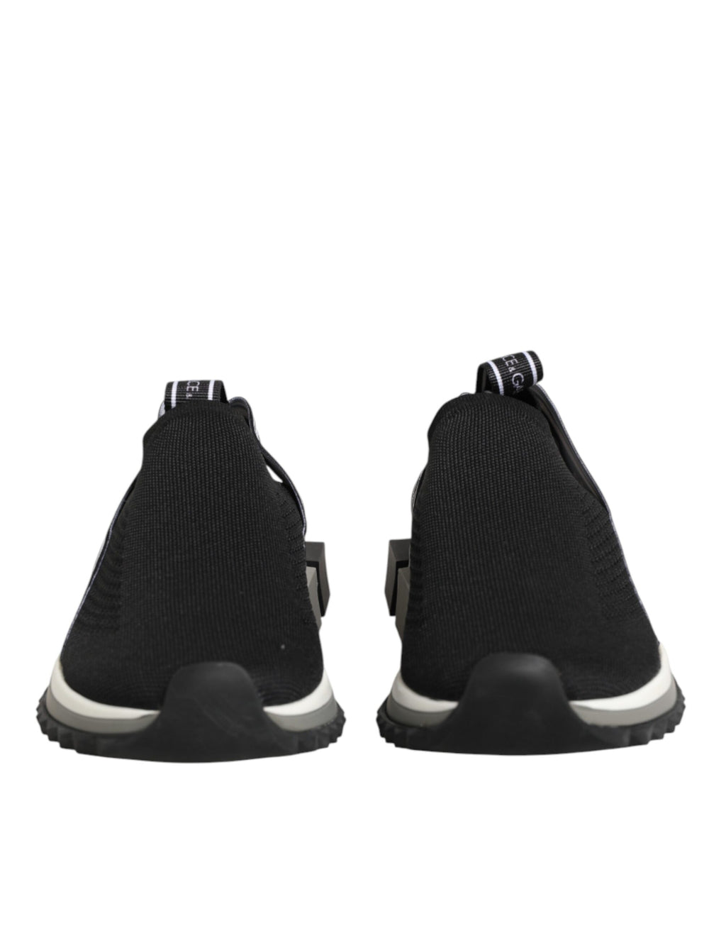 Chaussures sneakers basses noires Dolce & Gabbana Sorrento Slip-On, style décontracté et moderne, vue de face.