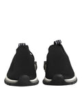 Chaussures sneakers basses noires Dolce & Gabbana Sorrento Slip-On, style décontracté et moderne, vue de face.