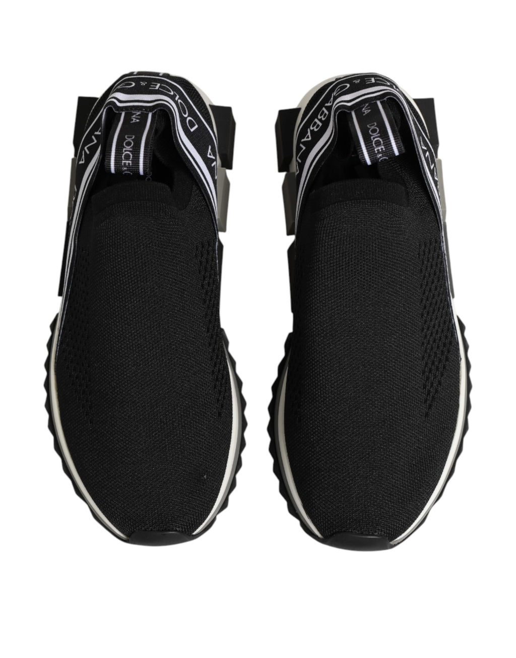 Chaussures sneakers basses noires Dolce & Gabbana Sorrento Slip On Low Top, chaussures décontractées élégantes pour homme.