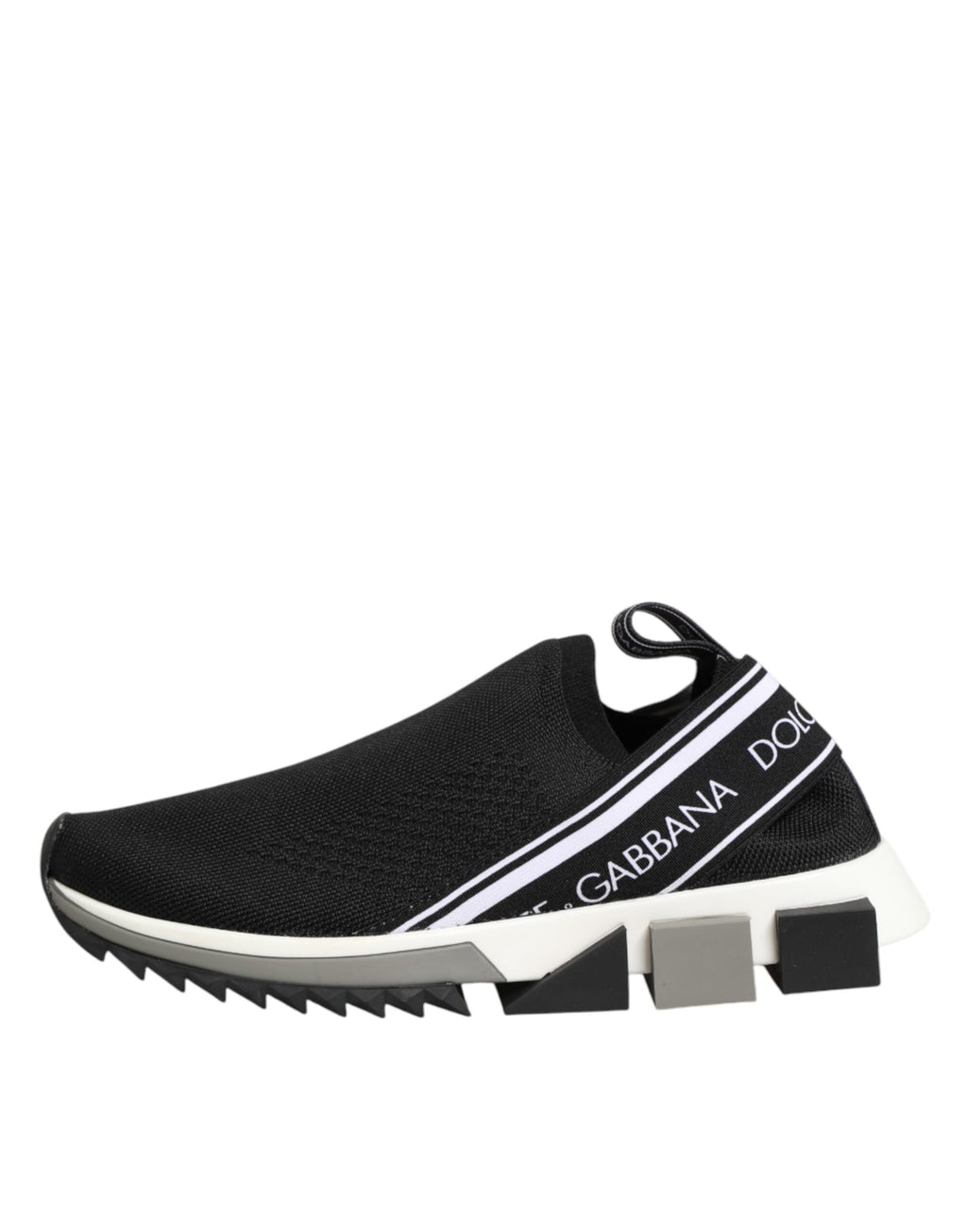 Chaussures sneakers basses noires Dolce & Gabbana Sorrento Slip On, style décontracté et moderne, vue de face.