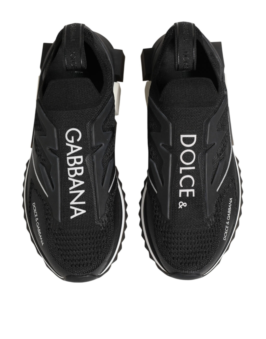 Chaussures de sport noires Dolce & Gabbana Sorrento en stretch, sneakers modernes pour homme.