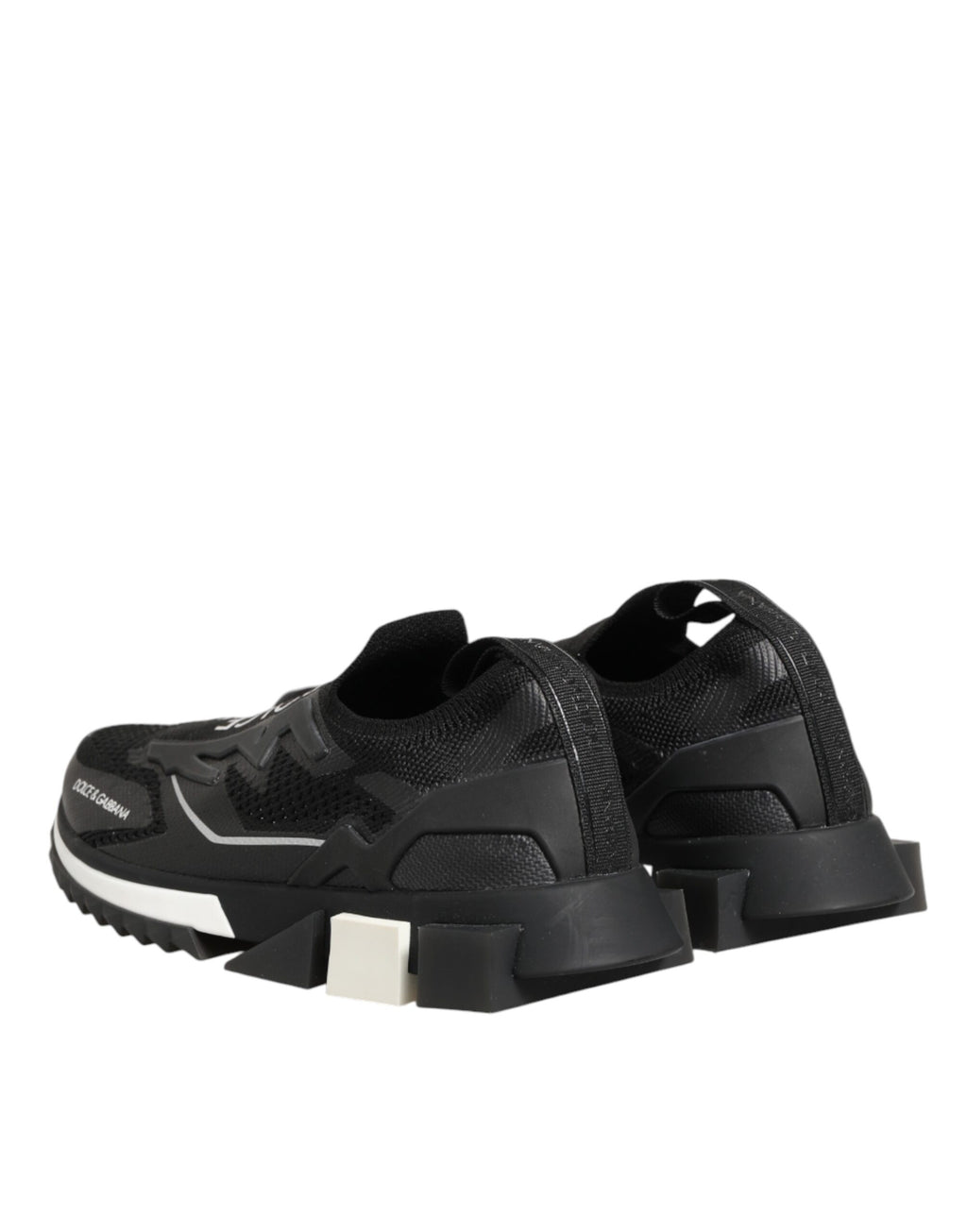 Chaussures de sport Dolce & Gabbana Sorrento noir, baskets stretch pour homme, vue en gros plan.