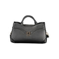 Sac à main en polyuréthane noir Guess Jeans pour femmes, élégant et tendance, avec poignées et détails modernes visibles.