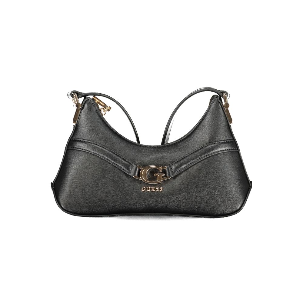 Sac à bandoulière Guess Jeans en polyuréthane noir pour femmes, avec design élégant et détails modernes.