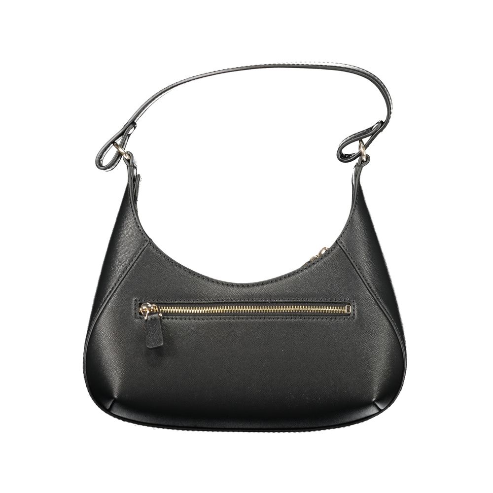Sac à main noir en polyuréthane pour femme de Guess Jeans, élégant et moderne avec détails tendance.
