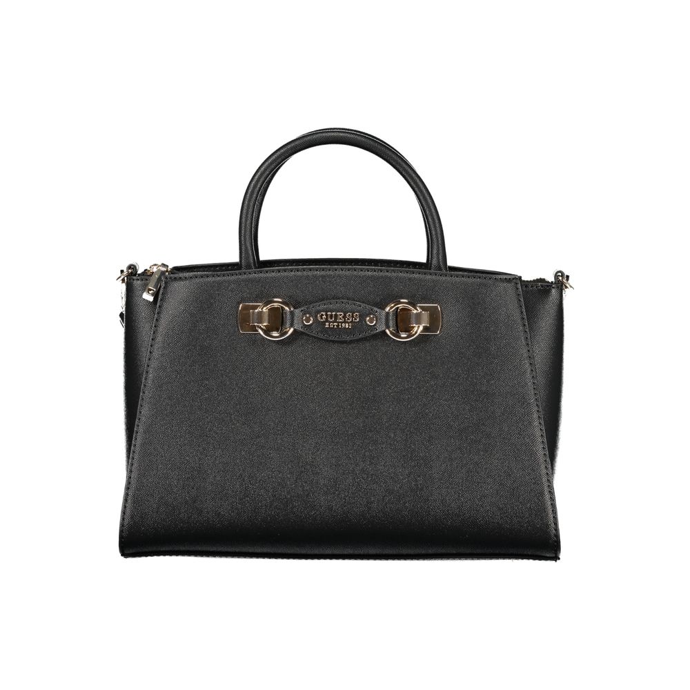 Sac à main Guess Jeans en polyuréthane noir pour femme, élégant et moderne, avec détails raffinés.
