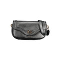 Sac à main en polyurethane noir Guess Jeans pour femmes, élégant et tendance, avec poignée et détails modernes.