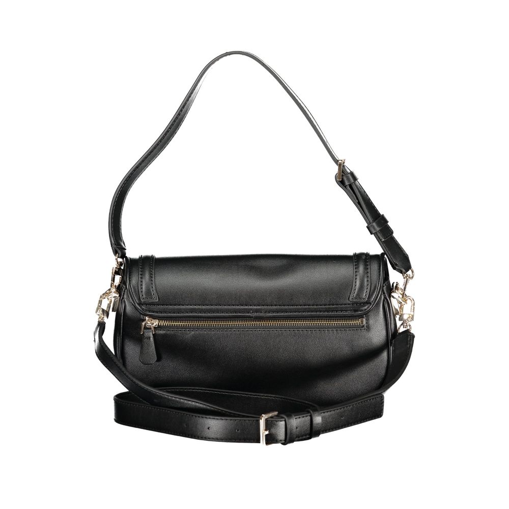 Sac à main Guess Jeans en polyuréthane noir pour femmes, avec design élégant et détails modernes visible sur l’image.