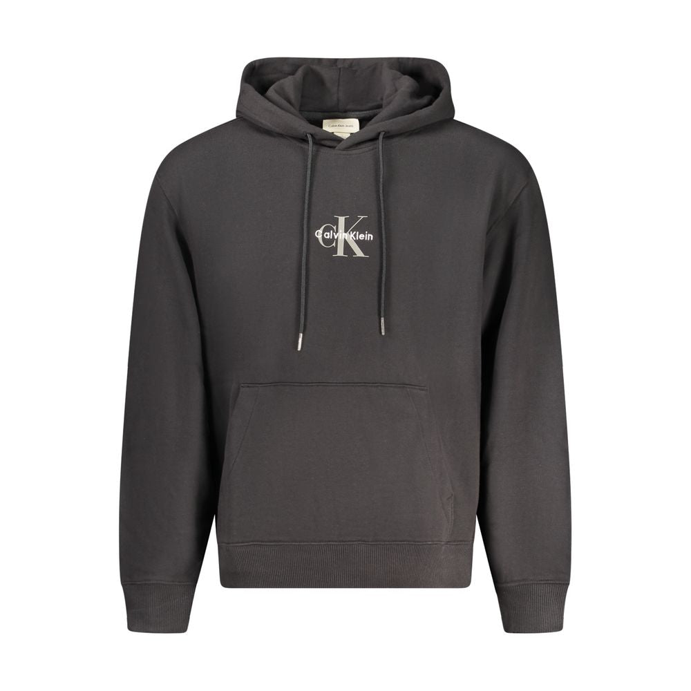 Sweat à capuche pour homme Calvin Klein en coton noir, style décontracté et confort moderne.