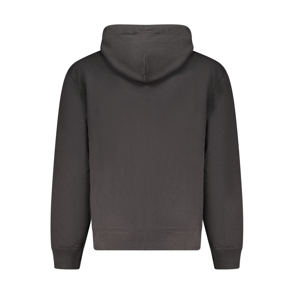 Sweat à capuche homme Calvin Klein en coton noir, style décontracté avec logo discret, tissu confortable et coupe ajustée.