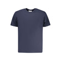 T-shirt homme en coton bleu de la marque Calvin Klein, coupe classique et logo discret visible sur le devant.