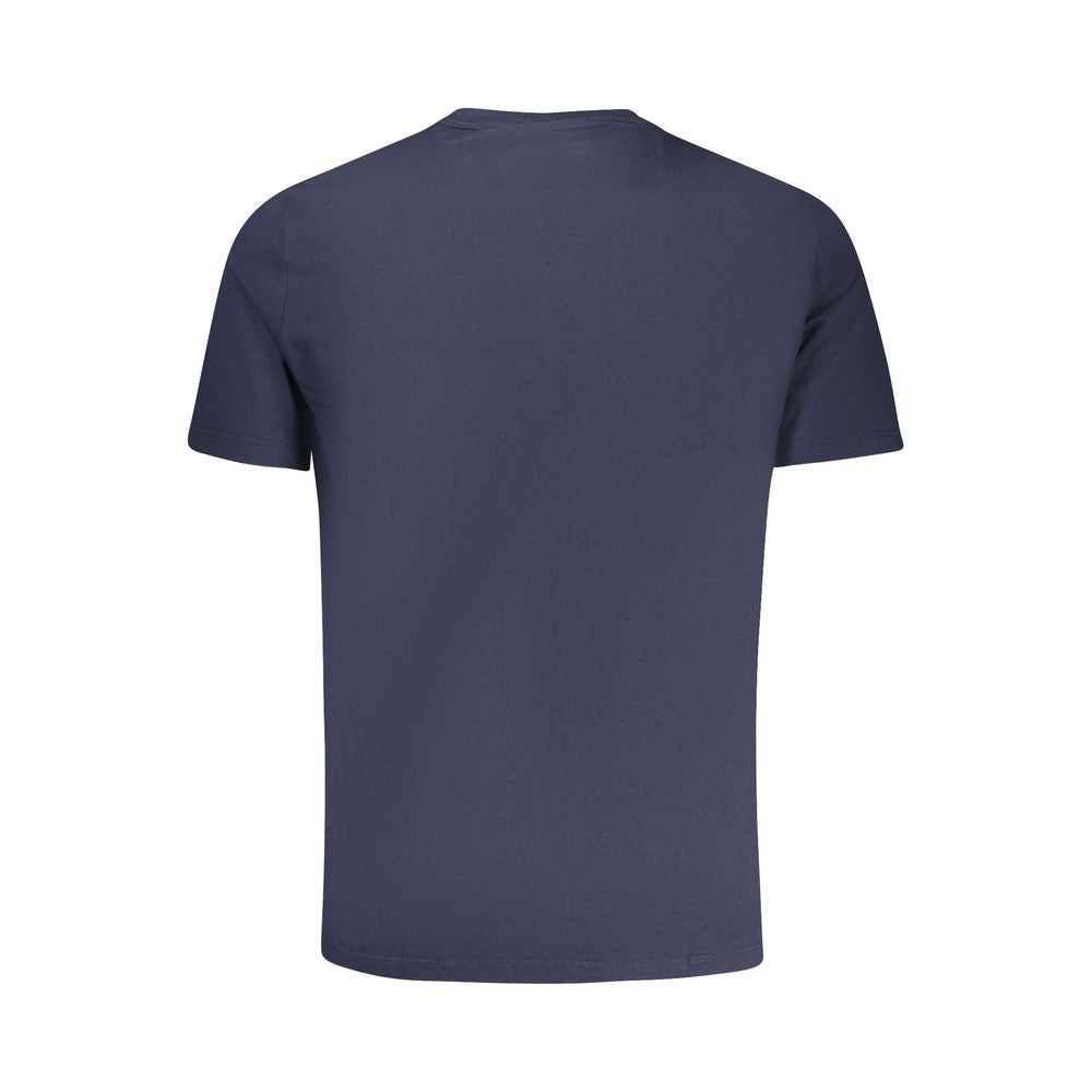 T-shirt homme en coton bleu de marque Calvin Klein, coupe classique, avec logo discret sur la poitrine.