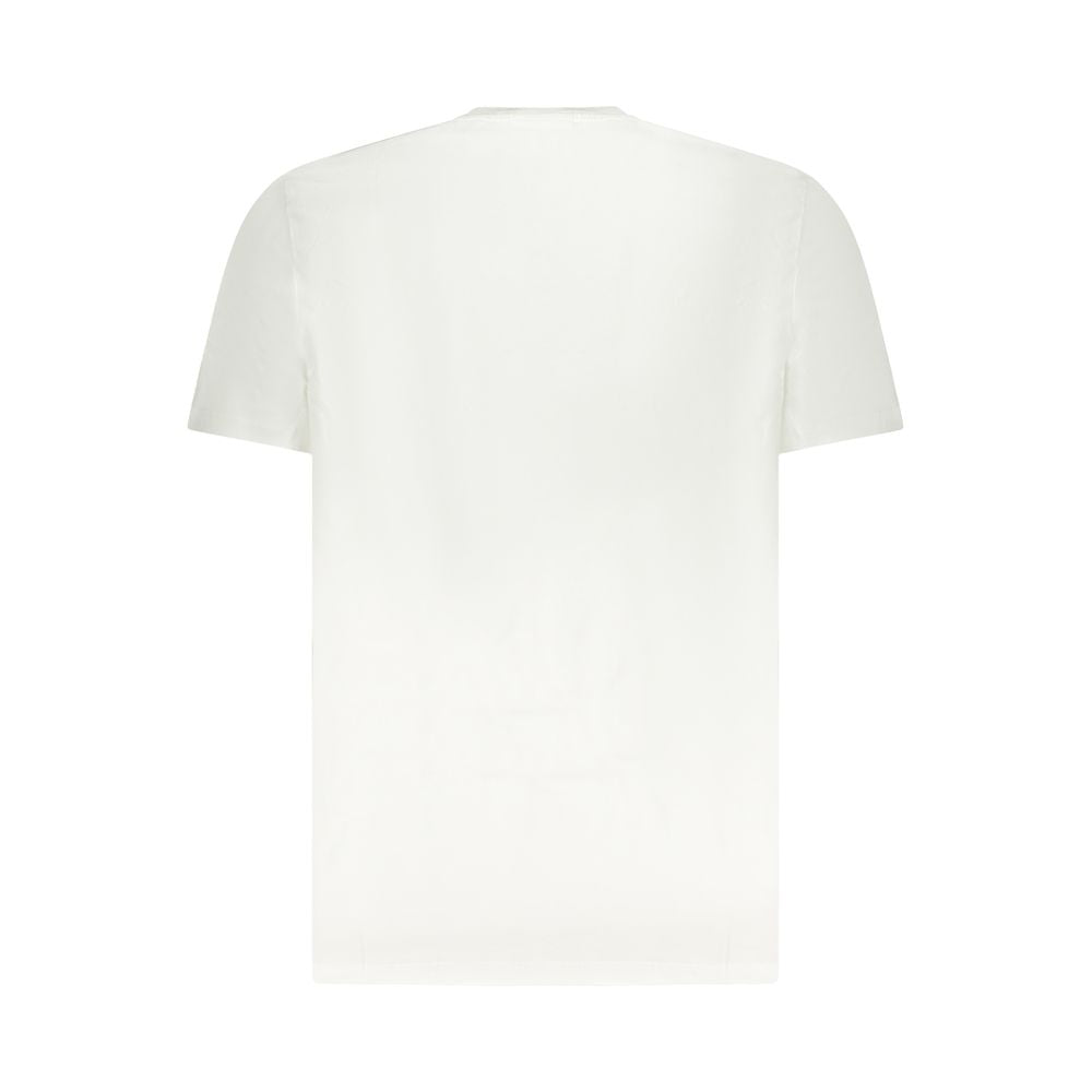 T-shirt blanc pour homme de la marque Calvin Klein en coton, vue de face, avec col rond et design simple.
