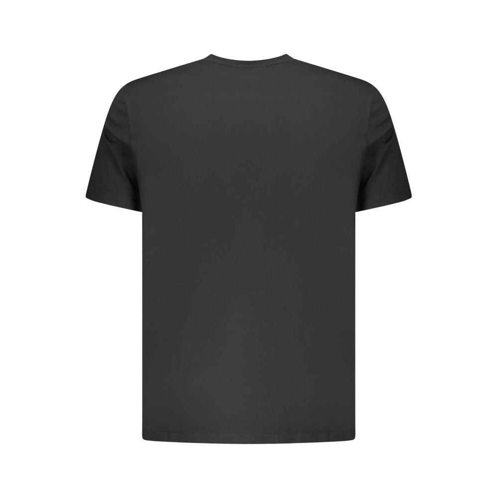T-shirt pour homme en coton noir de la marque Calvin Klein, coupe classique, logo discret sur la poitrine.