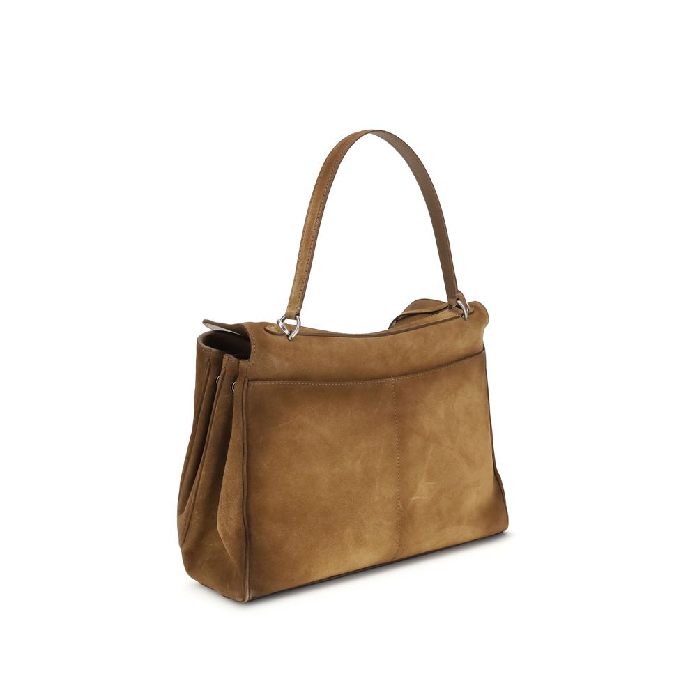Sac à épaule Balenciaga en cuir de veau marron Bos Taurus, design élégant et sophistiqué.