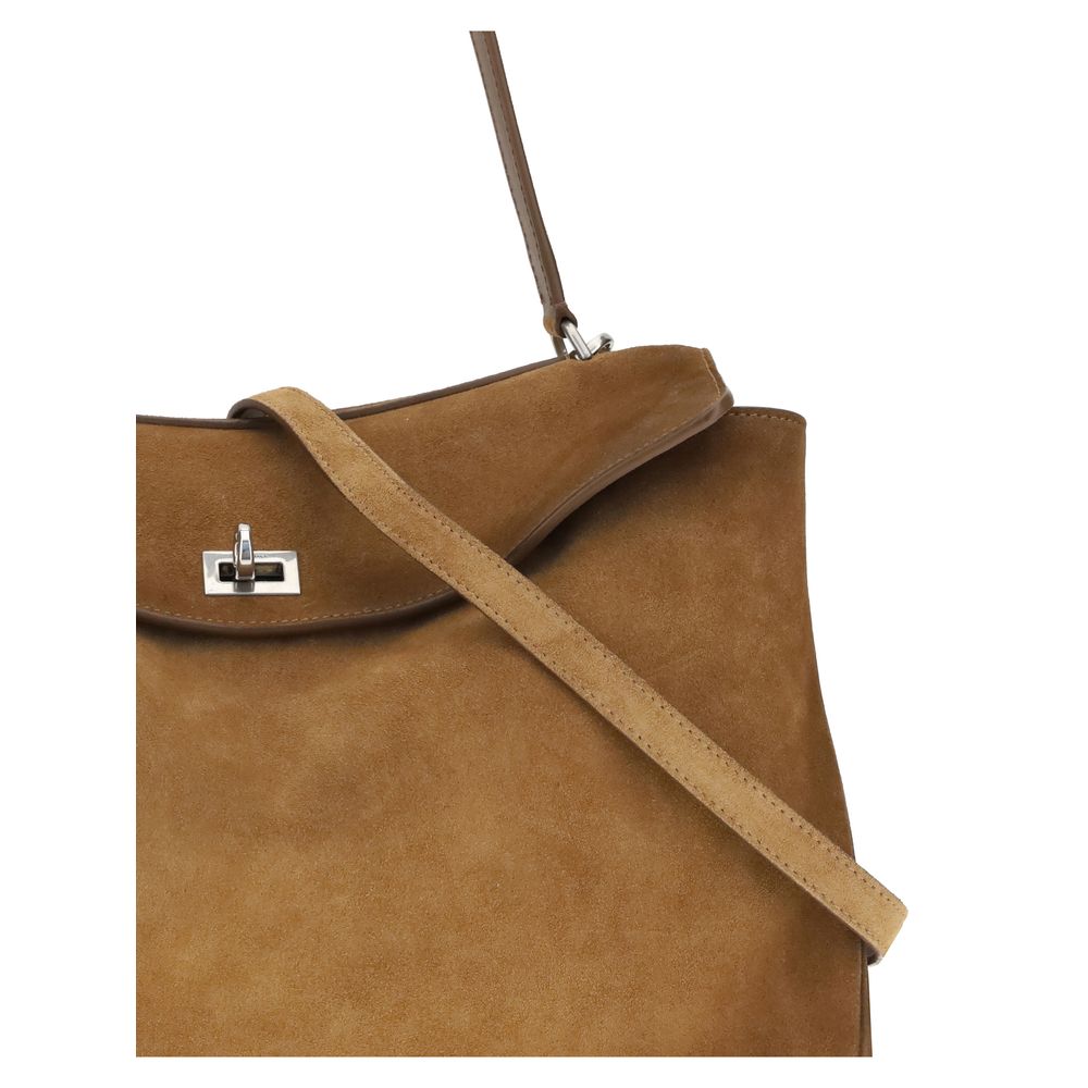Sac à bandoulière Balenciaga en cuir de veau marron Bos Taurus, design élégant et matériel de haute qualité.