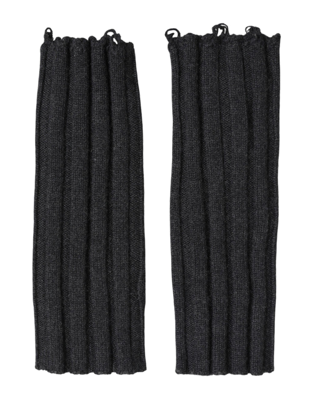 Dolce & Gabbana Dark Gray Virgin Wool Knitted Fingerless Gloves