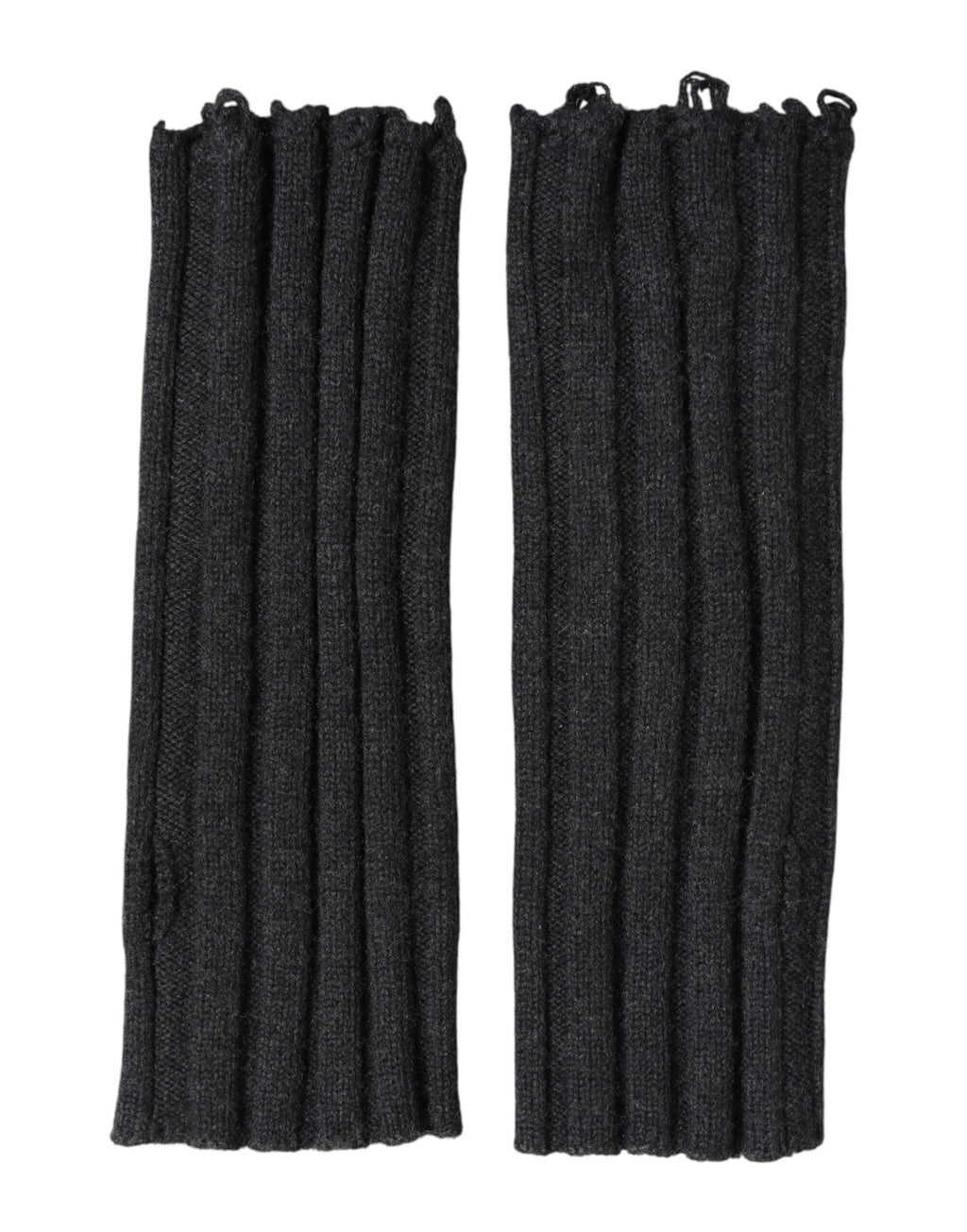 Dolce & Gabbana Dark Gray Virgin Wool Knitted Fingerless Gloves