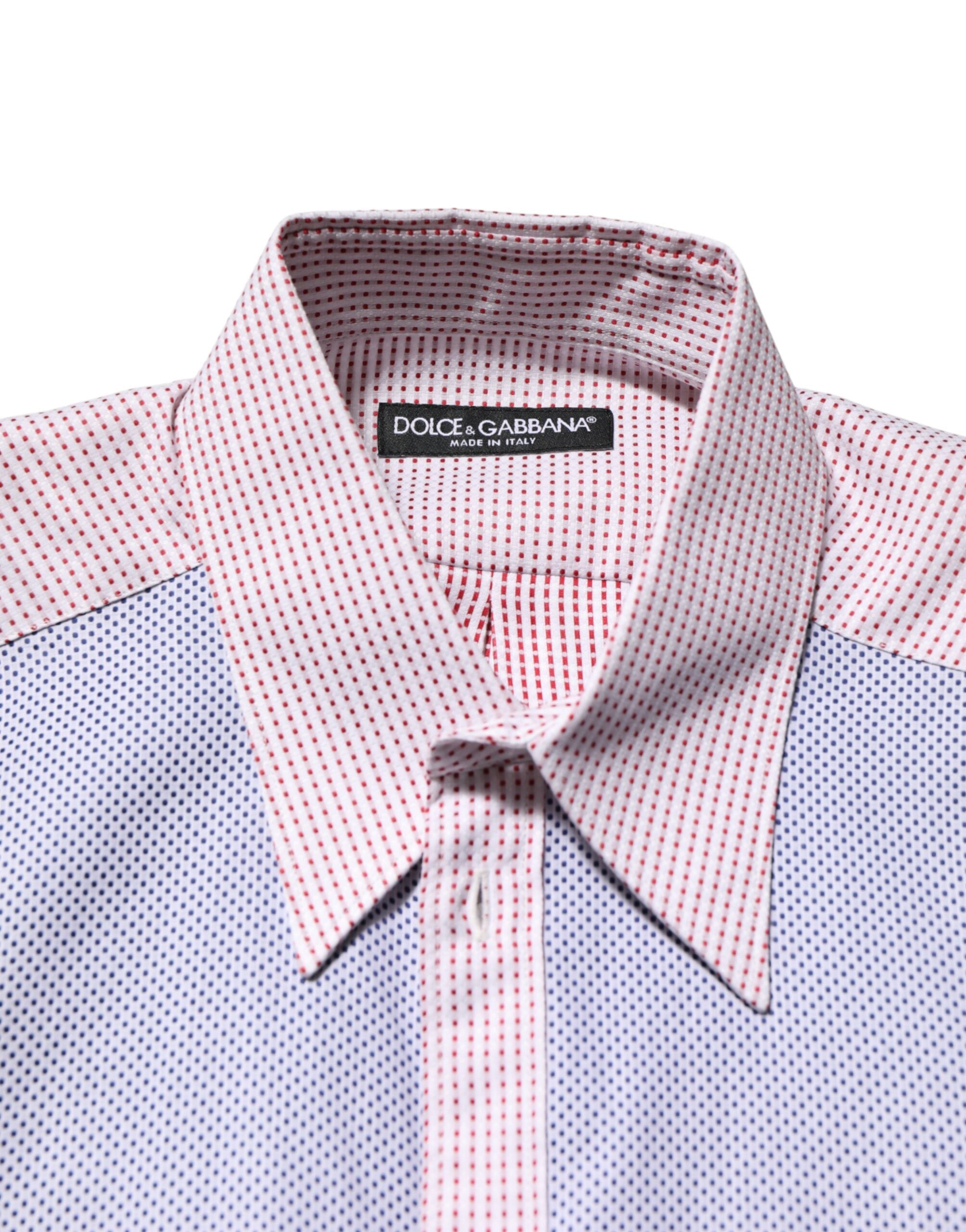 Chemise à carreaux multicolore en coton Dolce & Gabbana avec col, veste décontractée et style élégant.