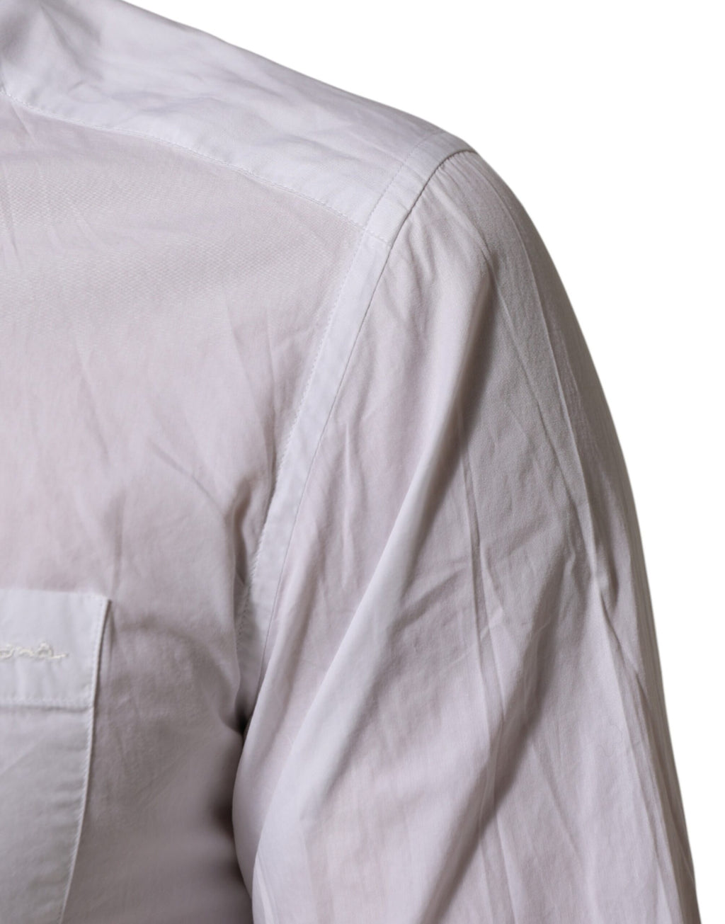 Chemise blanche en coton à col Dolce & Gabbana pour homme avec boutons dorés, style élégant et sophistiqué.