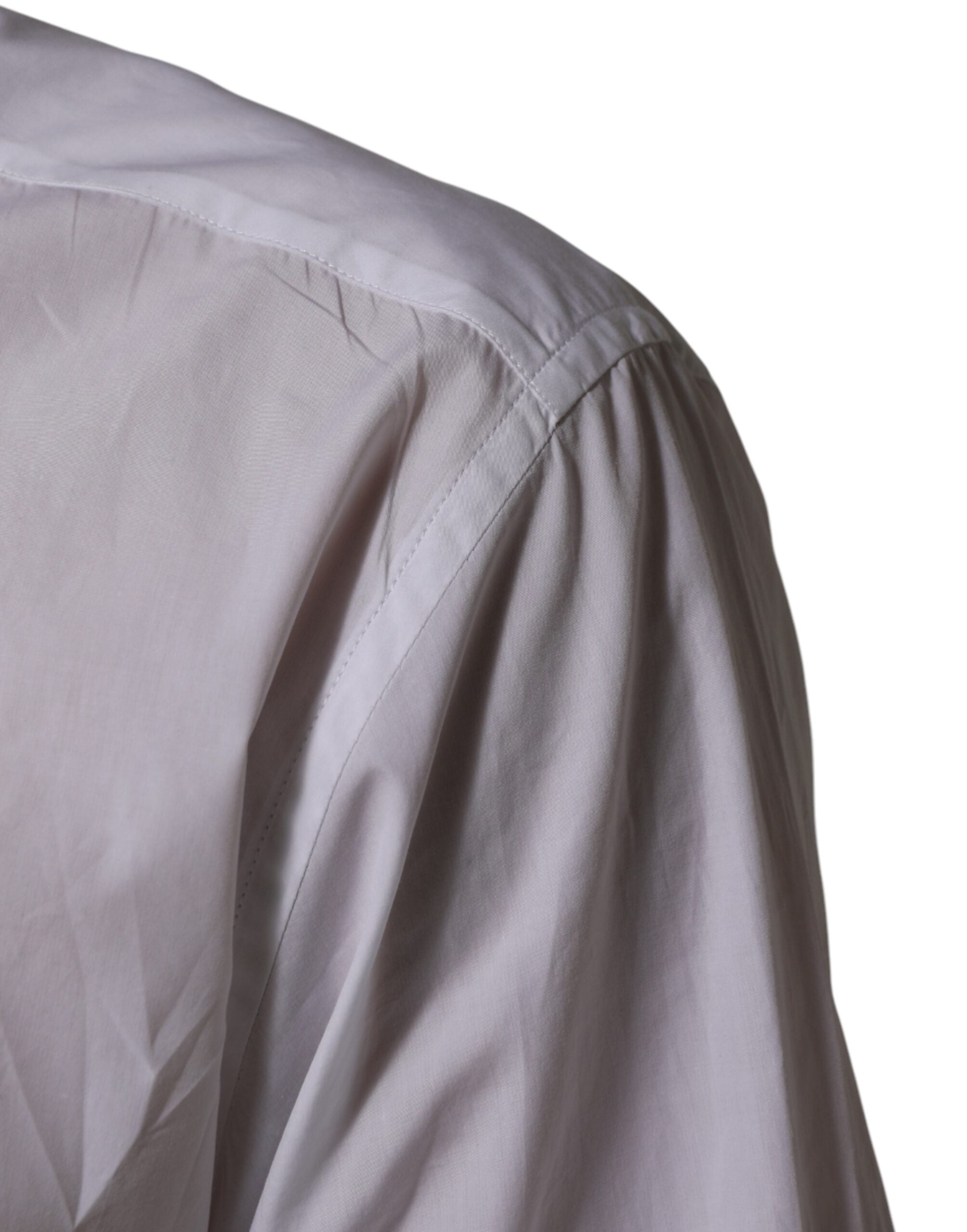 Chemise homme Dolce & Gabbana blanche en coton à col, style Martini, visible sur l'image.