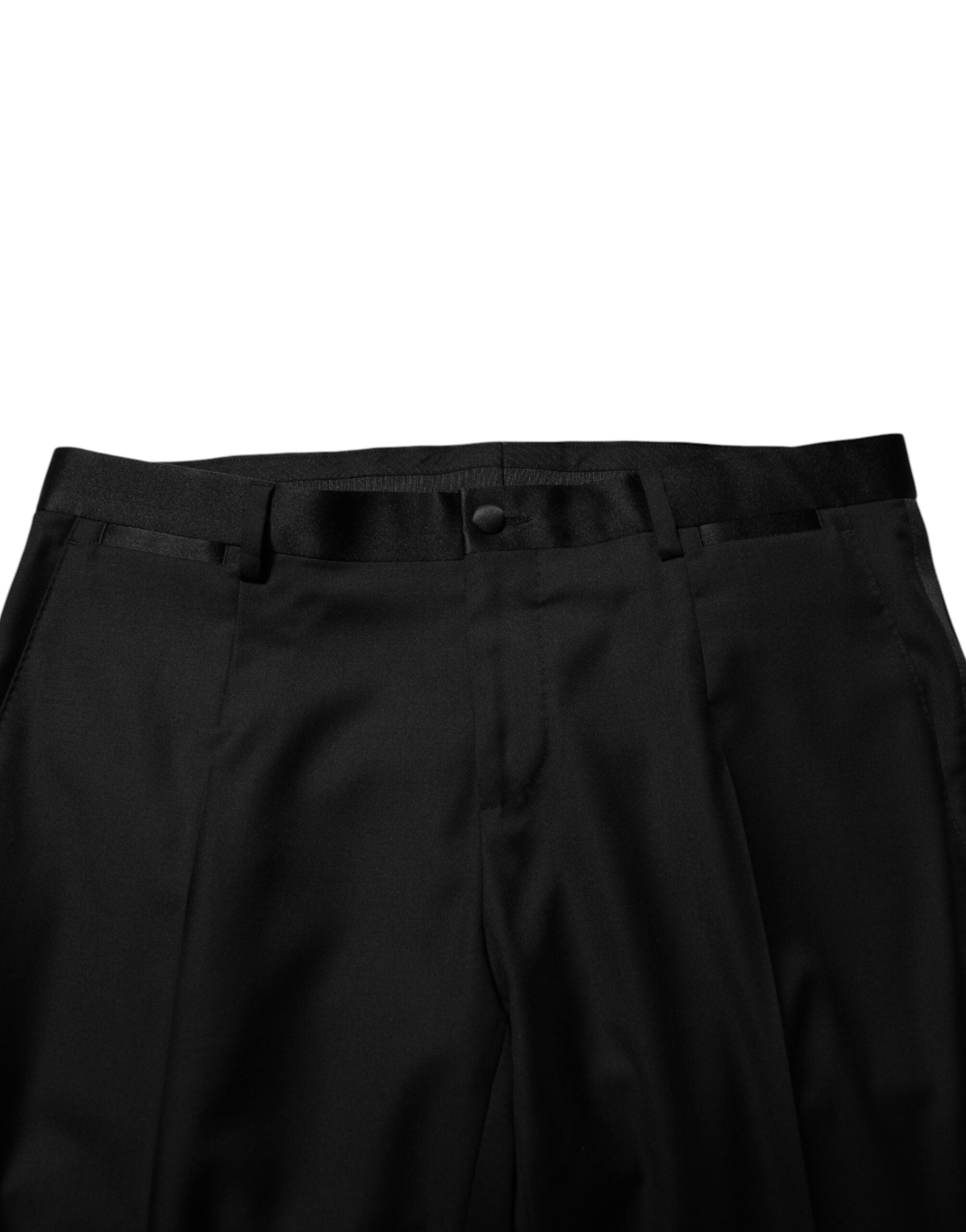 Costume deux pièces Dolce & Gabbana noir avec veste à deux boutons, costume formel élégant, vue de l'ensemble de la tenue