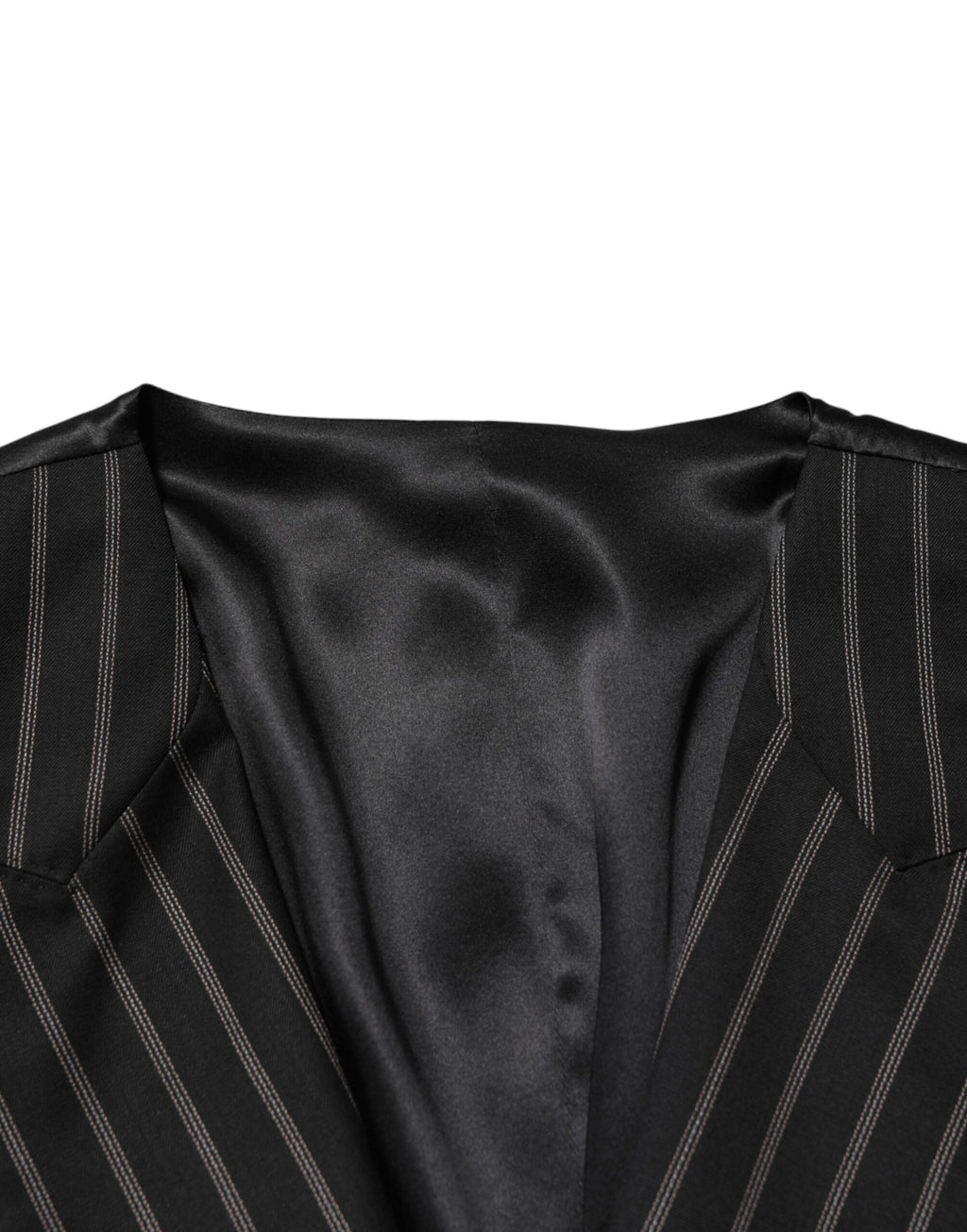 Veste en laine à rayures noires pour homme de Dolce & Gabbana, style veste sans manches élégante et moderne.