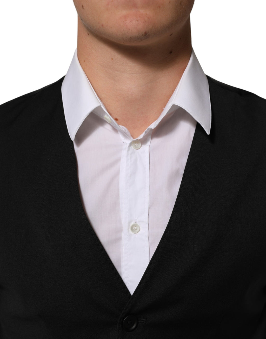 Gilet de costume noir en polyester de la marque Dolce & Gabbana, veste formelle élégante pour homme