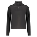 Pull pour femme Tommy Hilfiger en coton noir, doux et confortable, avec logo discret sur le devant.