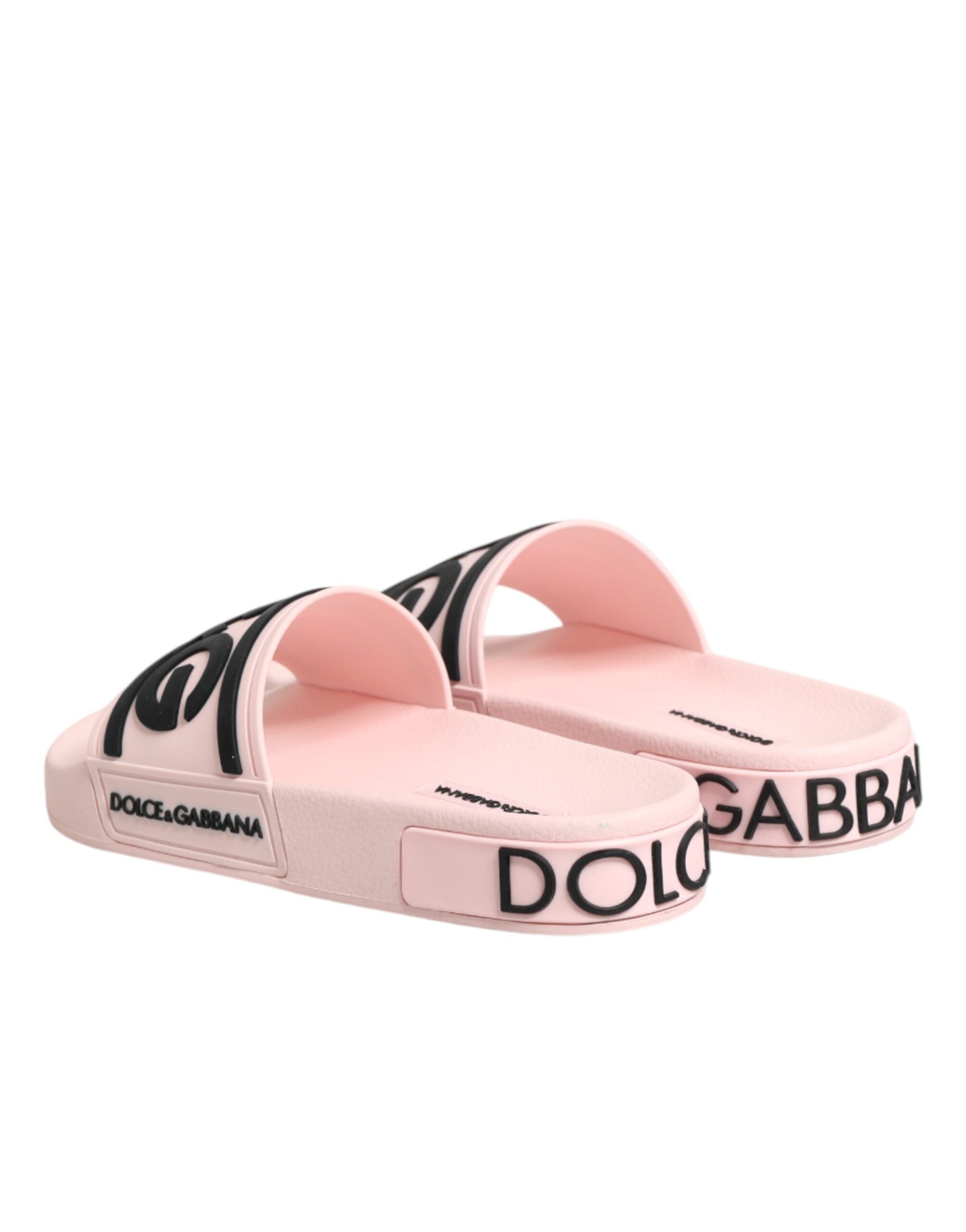 Sandales en caoutchouc rose Dolce & Gabbana pour la plage, chaussures confortables et élégantes pour l'été.