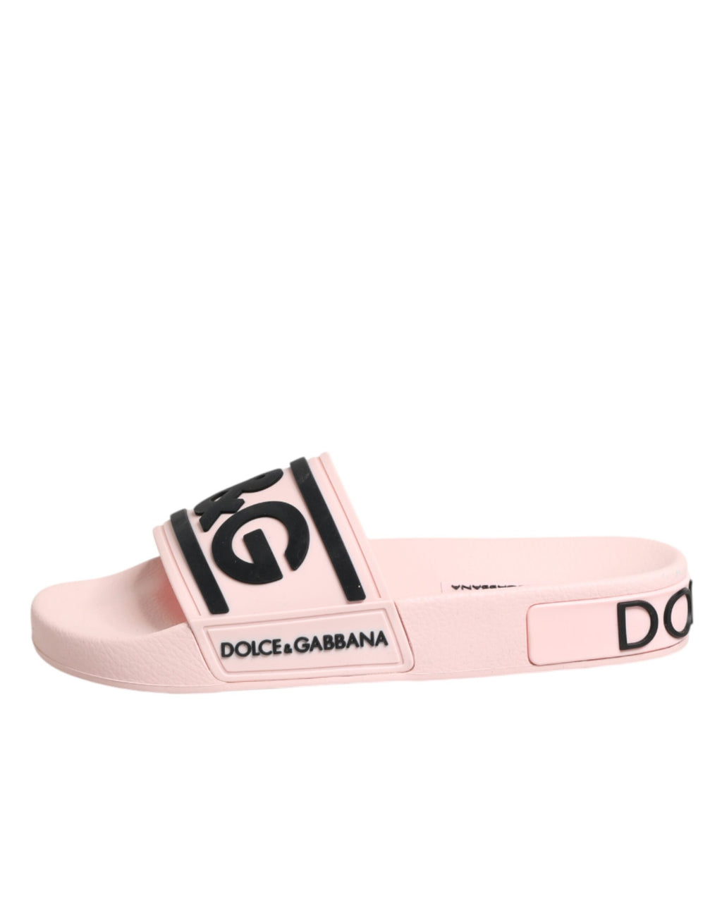 Sandales en caoutchouc roses Dolce & Gabbana pour la plage, chaussures de plage élégantes, confortables et tendance.