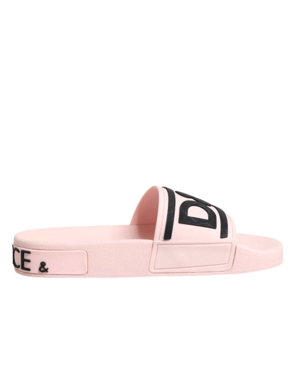 Sandales en caoutchouc roses Dolce & Gabbana, chaussures de plage élégantes pour femmes, style confortable et coloré.
